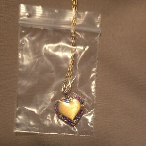 Kate Spade Gold Heart Pendant Necklace with Multicolor Crystal Accents